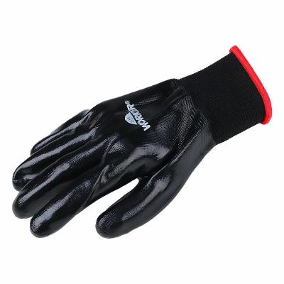 Luva de Proteção Banhada WK22NTRILLI TOTAL com Revestimento Nitrílico Preta Worker Tamanho 7 (P)
