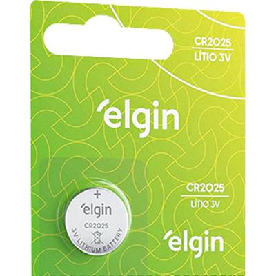 Pilha Botão Elgin CR2025 3V Lítio para Equipamentos Eletrônicos Portáteis