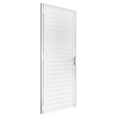 Porta Veneziana Aluvid Abertura Esquerda de Alumínio 210x80CM para Uso Interno Branca