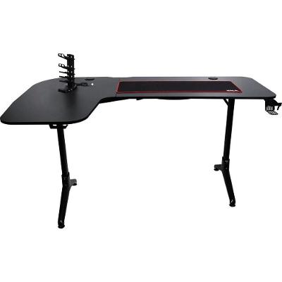 Mesa Gamer em l Kala Moderno sem Gavetas Fibra de Carbono e Aço 80CM Preto