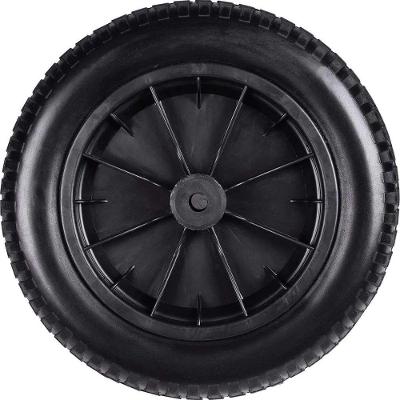 Roda para Carrinho de Mão 3.25x8 com Pneu Maciço em Poliuretano Preto Worker 3.25X8POL 80KG