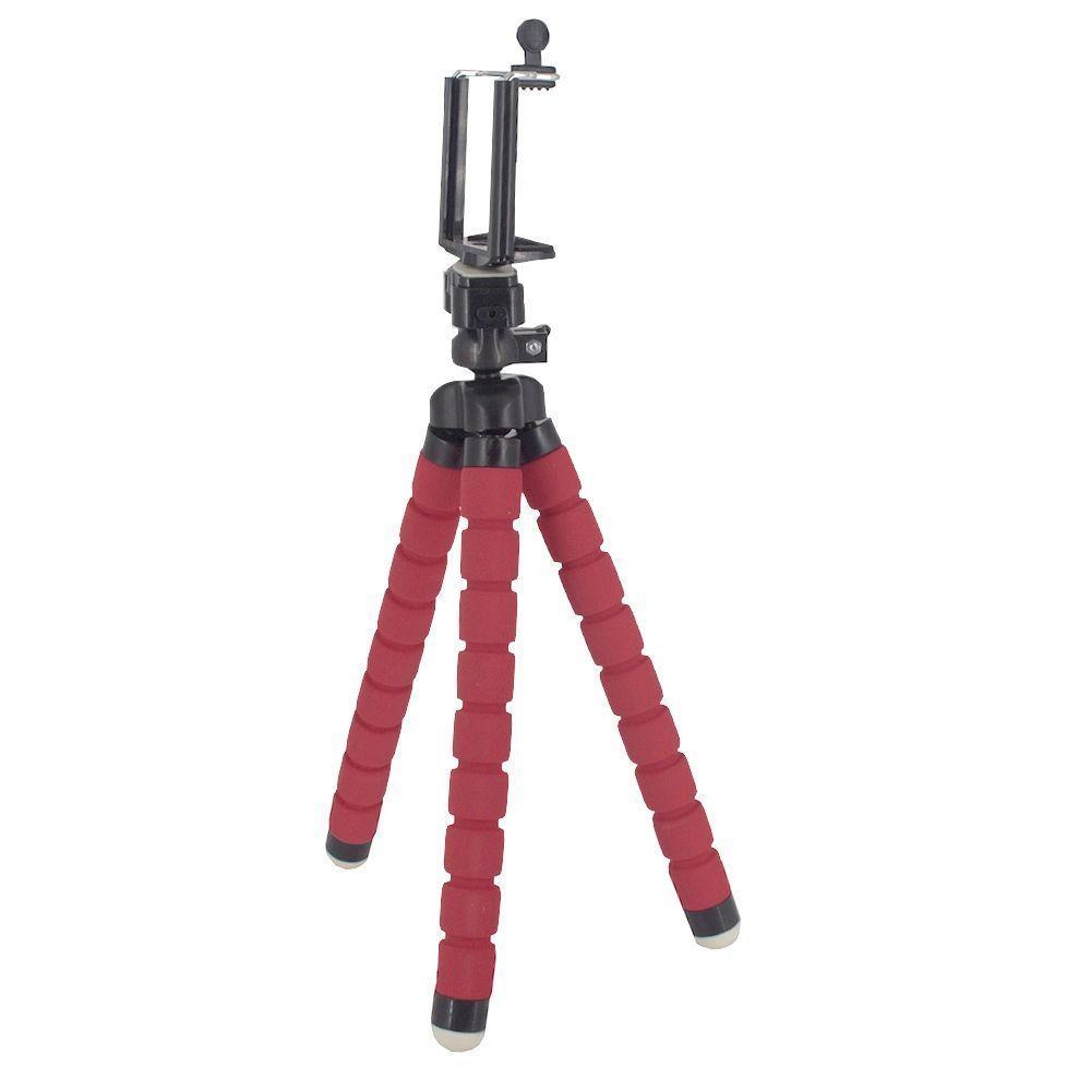 Suporte Celular Câmera Com Tripé Flexível - Vermelho - 2