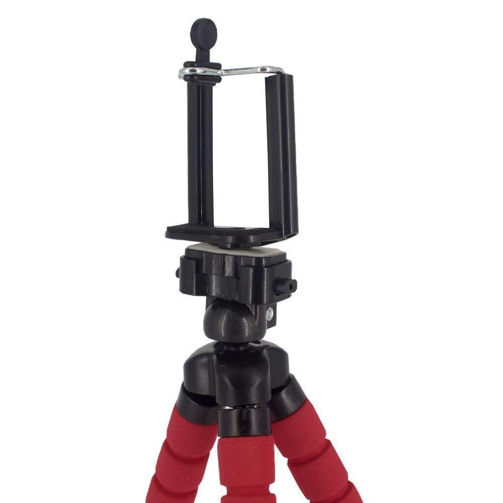 Suporte Celular Câmera Com Tripé Flexível - Vermelho - 3