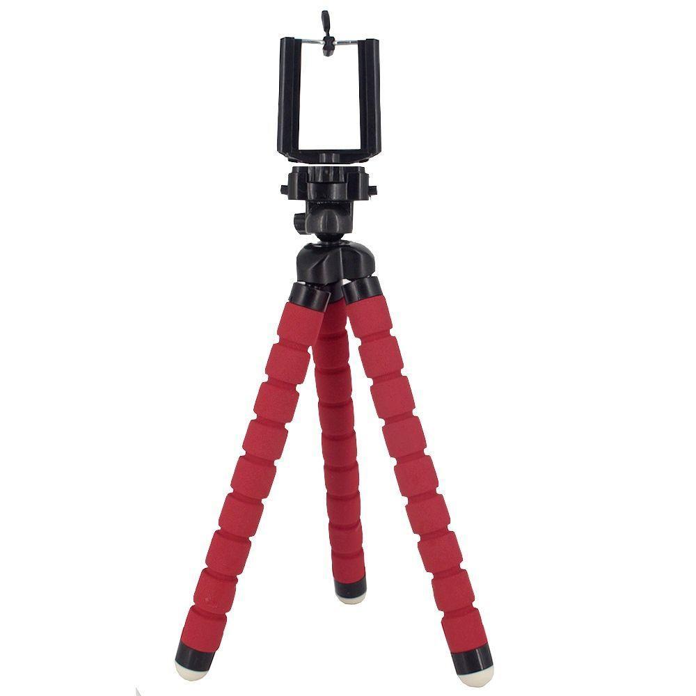 Suporte Celular Câmera Com Tripé Flexível - Vermelho - 4