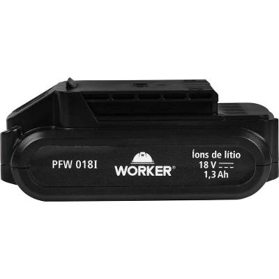 Bateria para Parafusadeira-Furadeira e Impacto PFW018 Íon de Lítio 18V 1,3Ah Worker