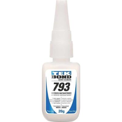 Adesivo Instantâneo 793 Cura Rápida Cianoacrilato Multiuso 20G Tekbond