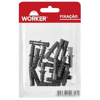 Bucha para Parede Maciça No 06 012 com Resistência e Durabilidade Branco Worker 20 Peças