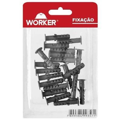 Bucha para Parede Maciça 6 Fixação Plástico Bivolt Worker Embalagem com 20 Peças