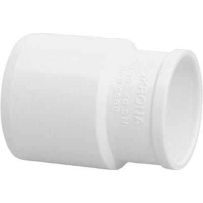 Bucha de Redução Longa 592 para Esgoto 50MM X 40MM PVC Branca Krona 25 Unidades