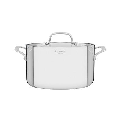 Caçarola Chrono Funda Aço Inox com Tampa de Vidro 5,8L Tramontina