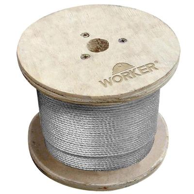 Cabo de Aço 6x19s 1-4 Galvanizado com Alma de Fibra Cinza Worker 500M