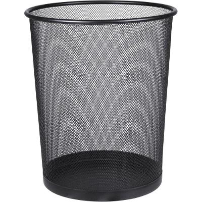 Cesto de Lixo Redondo 19,4L Aço Perfurado Abertura Manual Preto Kala