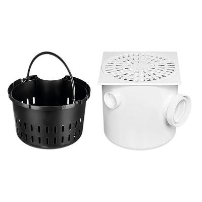 Caixa Sifonada Grelha Quadrada 250x250x75-100 Cesto Dupla Vedação DN75 5L Herc