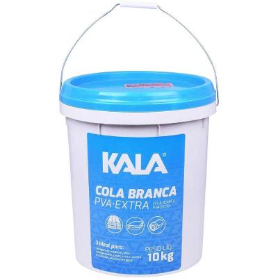 Cola Branca PVA Extra Adesivo Multiuso para Madeiras MDF Compensados Papel Couro Cortiça Kala 10kg