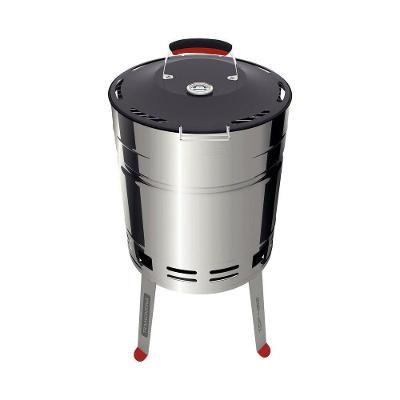 Churrasqueira a Carvão Portátil em Aço Inox com Tampa Esmaltada Inox Tramontina TCP 400