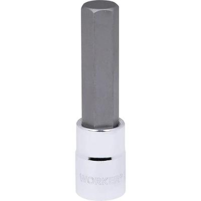 Chave Soquete Multidentada Longa M-5 com Encaixe 1-2 e Torque 35 N.m Cromada Worker