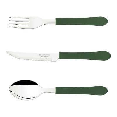 Conjunto de Talheres Lyf Tramontina 180 Peças Aço Inox Polipropileno Verde para Restaurante