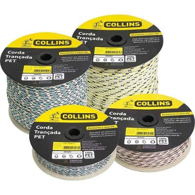 Corda Pet Trançada Branca 4mm X 220m com Resistência UV Collins