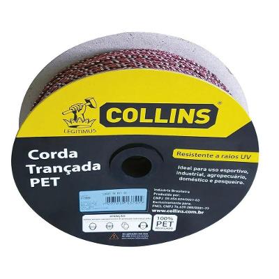 Corda Pet Trançada 3MMX297M Resistente a Raios UV Colorida Collins