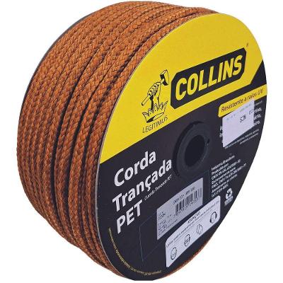 Corda Pet Trançada 16mm 55m Ouro com Alta Resistência Dourado Collins 55M