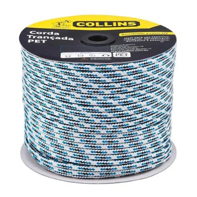 Corda Pet Trançada Collins Resistente a Raios UV Colorida 10MM X 165M