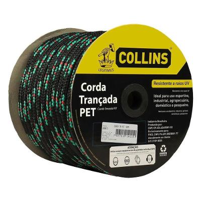 Corda Pet Trançada Colorida 16mm X 55m Multifilamento Trançado Collins 55M
