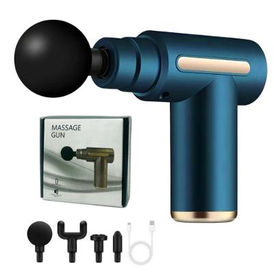 Massageador Elétrico Massage Relax Gun Alta Frequência 6 Velocidades Silencioso Azul OEM