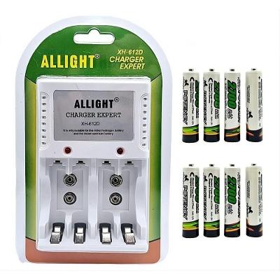 Carregador de Pilhas ALLIGHT Charger Expert A-612 Bivolt com Sistema Auto Stop e 8 Pilhas AAA