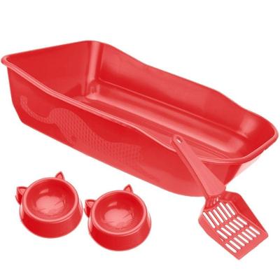 Kit Caixa de Areia para Gatos Durapets Furba Vermelho 4 Peças