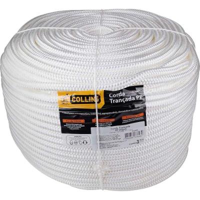 Corda Trançada Natural de Polipropileno 12MM X 220M Branco Collins