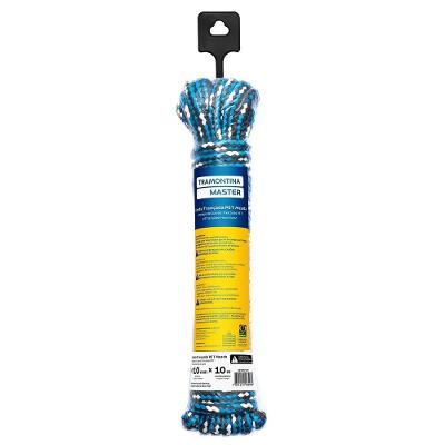 Corda Trançada MASTER Resistente e Durável PET Preto Tramontina 10MM 10M