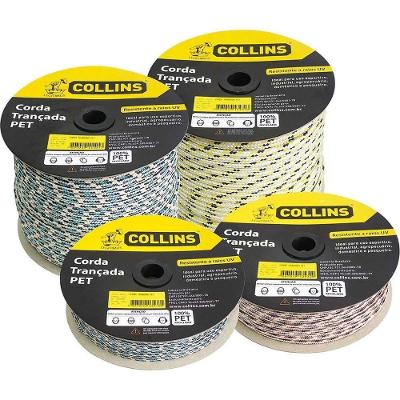 Corda Seda Alta Resistência Multifilamento Trançado Colorida Collins 150M