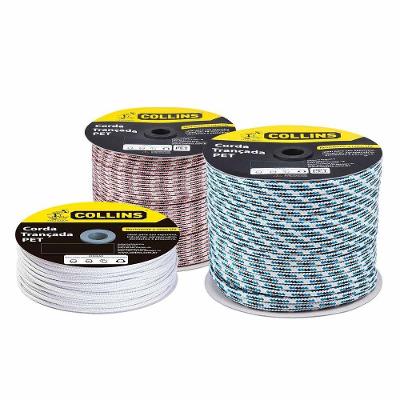Corda Pet Trançada Resistente a Raios UV Preta Collins 10MM 147M Bivolt