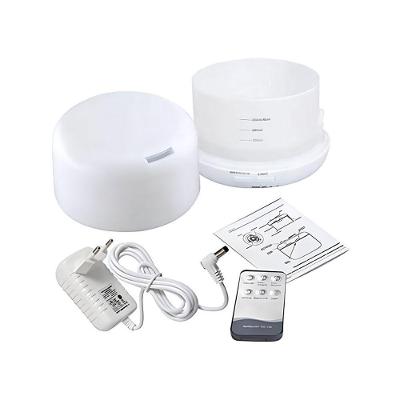 Umidificador Difusor Aromatizador OEM 500ML com LED 7 Cores Controle Remoto Branco Bivolt