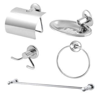 Kit de Acessórios para Banheiro 05 Peças em Aço Inox e Alumínio Anodizado Polido Alpha Hidrometais