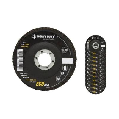 Disco Flap Curvo Eco Inox Grão 60 para Lixadeiras e Esmerilhadeiras Heavy Duty 4,1-2