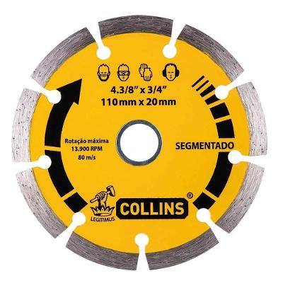 Disco Diamantado Alto Desempenho com Perfil Segmentado 110X20MM Collins