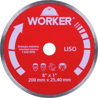 Disco Diamantado Liso de Corte 200 X 25,4mm para Porcelana Bivolt Worker