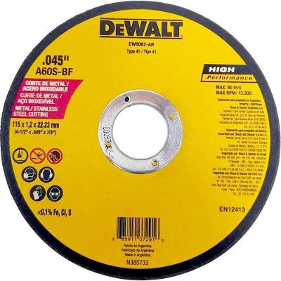 Disco de Corte DW8062-AR para Aço Carbono e Aço Inox com Alta Precisão DEWALT 115MM