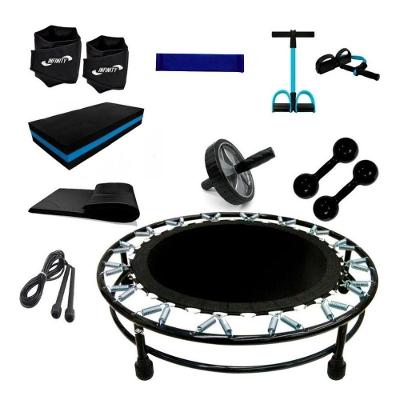 Kit Aeróbico com Mini Jump Halter 2kg Caneleira Step Colchonete Preto OEM