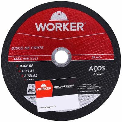 Disco de Corte Disco de Corte para Aço 10 X 254MM para Aço em Geral com 2 Telas de Reforço Worker