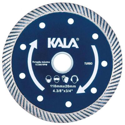 Disco Diamantado 139297 Corte Turbo para Azulejos e Porcelanas Kala 110MM 20MM