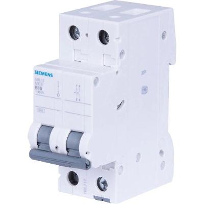 Disjuntor Bipolar Din 5SL1 Protecao Curva B 10A para Instalacao Eletrica Siemens 220V