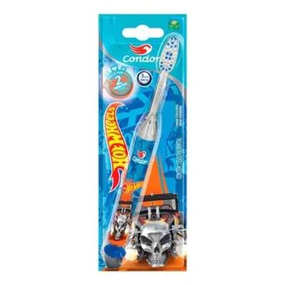 Escova Dental Infantil Hot Wheels com LED Luz Temporizada 2 Minutos Condor 1 Unidade