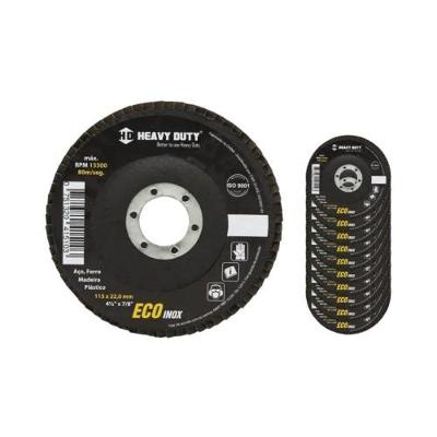 Disco Flap Eco Inox Fibra Cônico 4,1-2 Grão 80 para Lixadeiras e Esmerilhadeiras com Desempenho