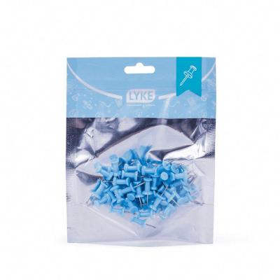 Alfinete Lyke Taça Colorido Pacote Zíper Papelaria Escritório 50 Unidades Azul Pastel