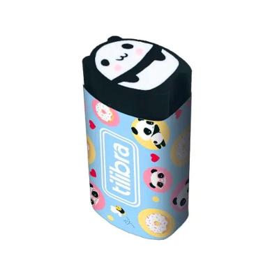 Borracha Tilibra Panda Fofa Divertida Macia 1 Unidade Branco