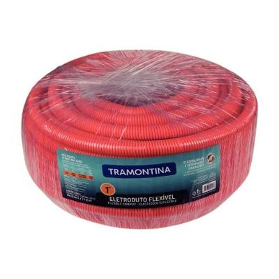 Eletroduto Corrugado Reforçado Laranja Tramontina 32MM X 25 METROS