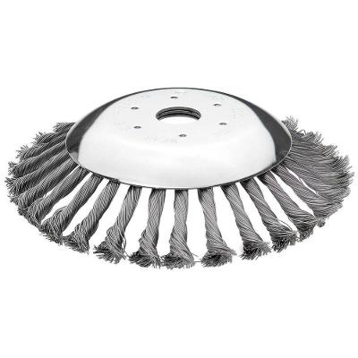 Escova de Aço Circular Cônica 8 Collins para Limpeza de Gramíneas Filamentos Trançados em Aço