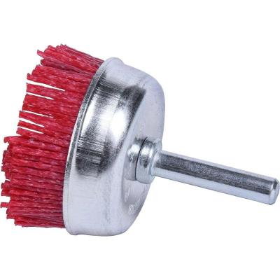 Escova Copo Nylon 2 com Haste 1-4 para Remocao de Oxidacao e Tinta em Metais Madeira e Plastico PVC